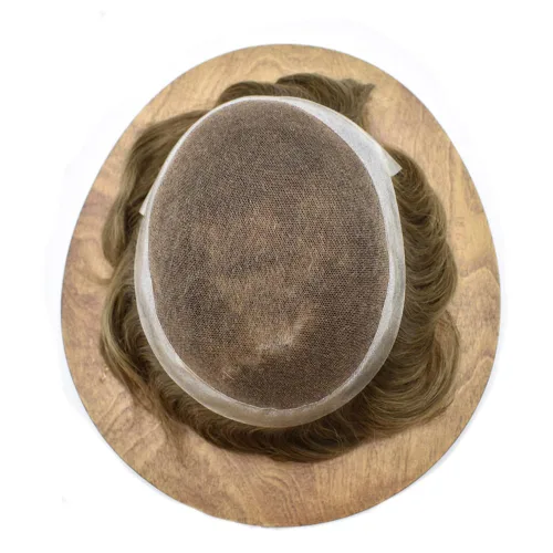 Miniatura 192 de Toupee para hombres Piezas de cabello humano real Encaje suizo para hombres Toupee unidades de cabello humano europeo para hombres Hairpieces