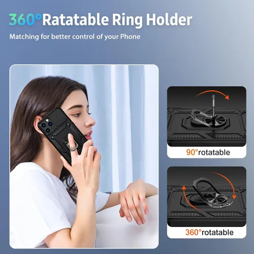 Miniatura 6 de Funda para iPhone 11 Pro con cubierta para lente de cámara, protector de pantalla HD, protección contra caídas de grado militar de 10 pies, soporte