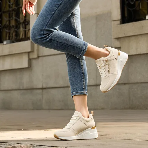 Miniatura 7 de Viscozzy Zapatillas de tacón alto con cuña para mujer