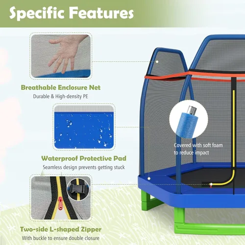 Miniatura 2 de Giantex - Trampolín de 7 pies para niños, marco de acero resistente pequeño mini trampolín para niños pequeños, grandes regalos para niños y niñas