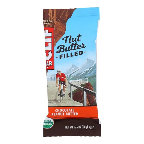 Clif - Barras rellenas de mantequilla de nuez de chocolate y mantequilla de maní (12 x 1.76 onzas)