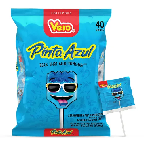 Miniatura 8 de Vero Manita Paletas sabor fresa y cereza caramelos en palo (bolsa de 40 unidades) - Paletas envueltas individualmente - Dulces mexicanos - Paletas