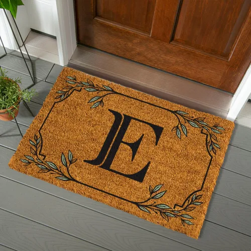 Miniatura 51 de Evergreen Flag Alfombra de puerta de fibra de coco monograma Letra B Alfombra para puerta delantera para interiores y exteriores 71x41 cm