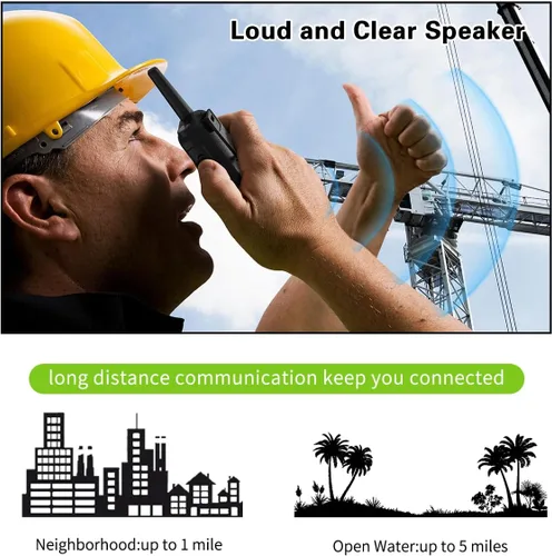 Miniatura 6 de Walkie Talkies de largo alcance para adultos, radio FRS recargable Walkie Talkie 6 unidades Baofeng F22 Waki Taki, NOAA, linterna, cargador tipo C