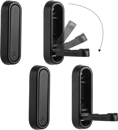 Miniatura 13 de Dntorx Ganchos plegables de pared, 2 piezas ganchos plegables negros para abrigos de alta resistencia, gancho plegable, ganchos para toallas