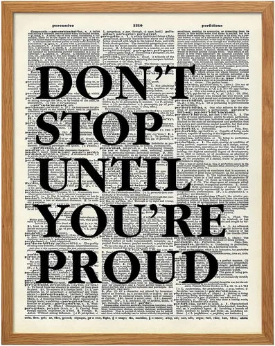 Miniatura 11 de Motivacional Arte del Diccionario No Te Detengas, Decoración de Pared - Imagen en Cartel de 8x10 Reciclado para la Oficina, Apartamento, Sala