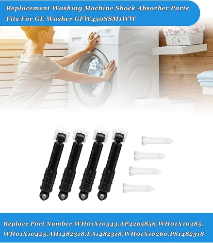 Miniatura 2 de WH01X20826 Kit de amortiguador de arandela para arandela GE GFW450SSM1WW, reemplaza WH01X10343 WH01X20826 AP4265856 WH01X10385 WH01X10425 WH01X10260