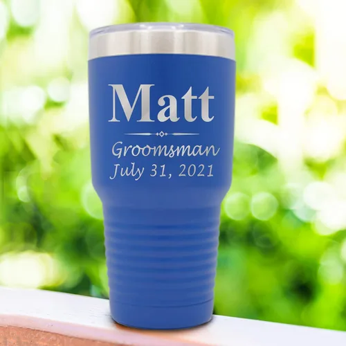 Miniatura 3 de Vaso de padrinos de boda grabado personalizado, taza de acero inoxidable aislada personalizada para padrino de boda, despedida de soltero, boda