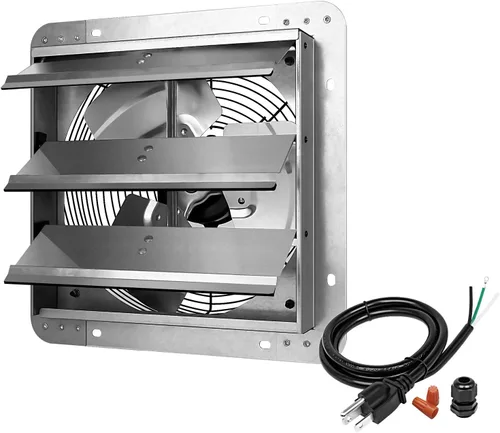 Miniatura 10 de iPower Ventilador de escape de obturador de 10 pulgadas de aluminio, alta velocidad 1650RPM, 820CFM, 1 paquete, plateado