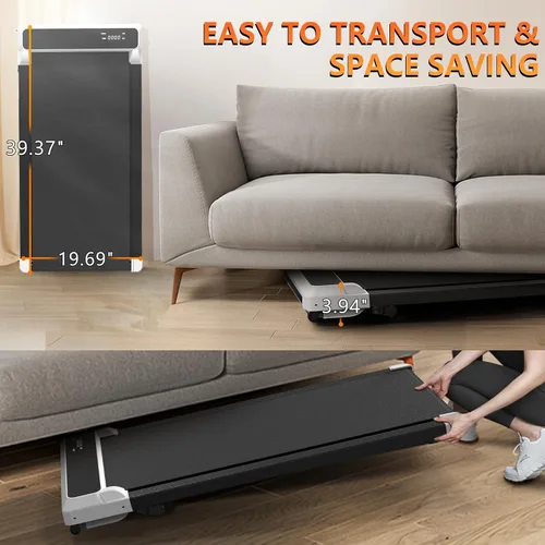 Miniatura 2 de Cinta de caminar de 3 en 1 con inclinación, caminadora de escritorio de 2.5 HP para oficina en casa, caminadora compacta de 265 LBS con pantalla