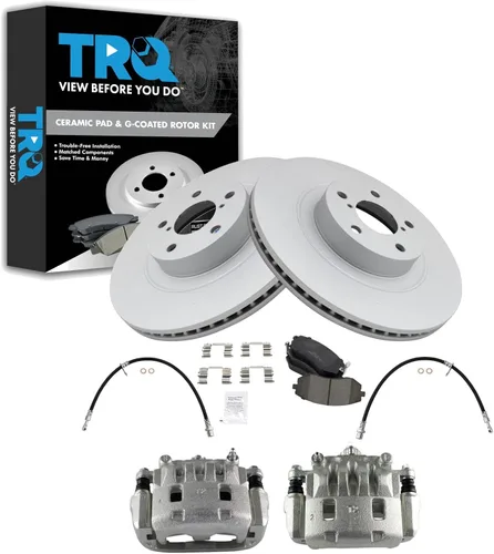 Miniatura 34 de TRQ Kit de pastillas de freno y rotor de cerámica delantera compatible con Chevrolet Malibu 2016