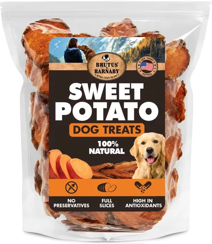 Miniatura 13 de BRUTUS & BARNABY Golosinas de batata para perros – Apoya estómagos sensibles con golosinas hipoalergénicas cultivadas en EE.UU. que huelen tan bien