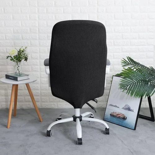 Miniatura 3 de FORCHEER Funda grande para silla de oficina con fundas para reposabrazos, color negro, repelente al agua, fundas para sillas de computadora