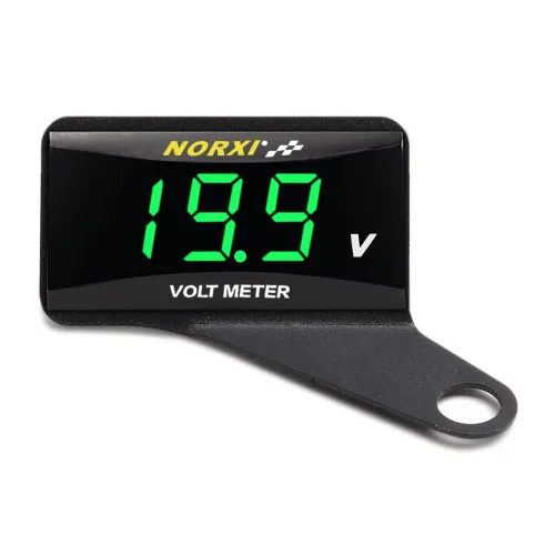 Miniatura 12 de Voltímetro digital para motocicleta, medidor de voltaje CC de 12 V, medidor de voltaje impermeable para automóvil y motocicleta con función de Rojo