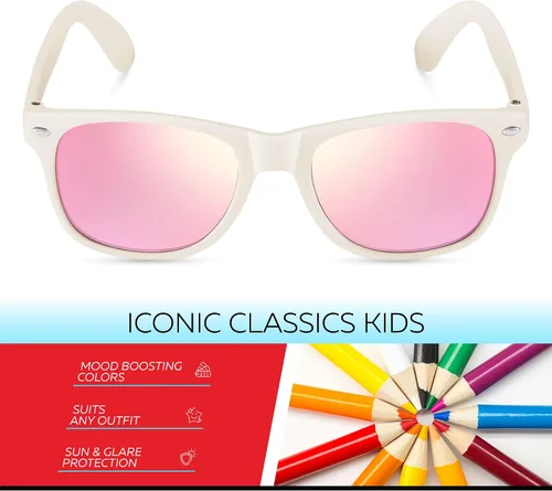 Miniatura 170 de Retro Rewind Lentes de sol para niños y niñas de 3 a 12 años, inastillables, UV400, lentes de sol para niños pequeños