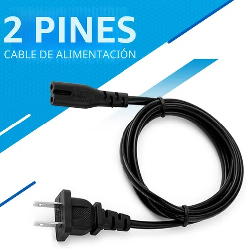 Miniatura 3 de Cable de alimentación CA de 2 clavijas C8 de 5 pies estándar de 2 ranuras para TV PS4 PS5 altavoz monitor Xbox cable de alimentación de pared
