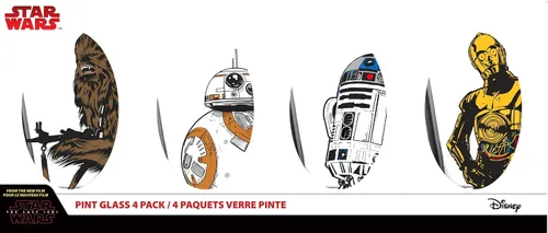 Miniatura 3 de Star Wars Juego de vasos de pinta clásica, capacidad de 16 onzas, juego de 4 vasos, forma clásica