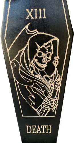Miniatura 8 de Coffin Death Tarot Monopatín negro Longboard 42x12 Coffin Croozer