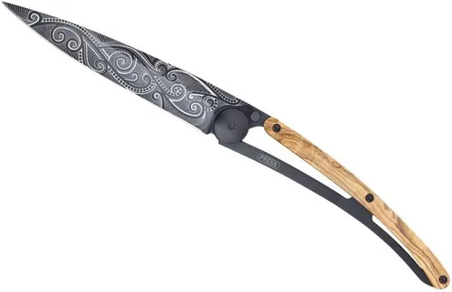 Miniatura 4 de deejo - Navaja de bolsillo plegable 37G con clip para cinturón - Diseño pacífico, hoja de acero inoxidable de 3.7 pulgadas, acabado de titanio