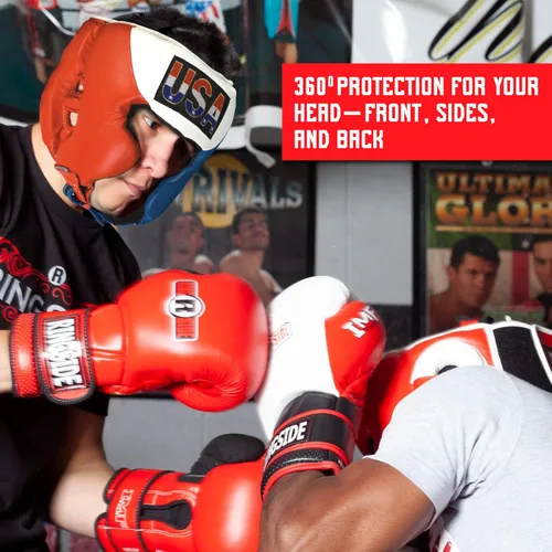 Miniatura 4 de Ringside, Muay Thai, MMA, casco con protección para enfrentamiento de boxeo con laterales Azul