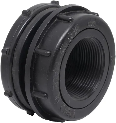 Valley Industries Montaje de mamparo de polipropileno - 2" FNPT x 2" FNPT