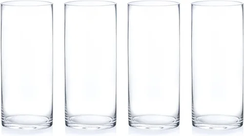 Miniatura 23 de Enova Floral Jarrón cilíndrico de vidrio transparente de 6 x 10 pulgadas, florero redondo para velas, jarrón flotante para velas, jarrón alto
