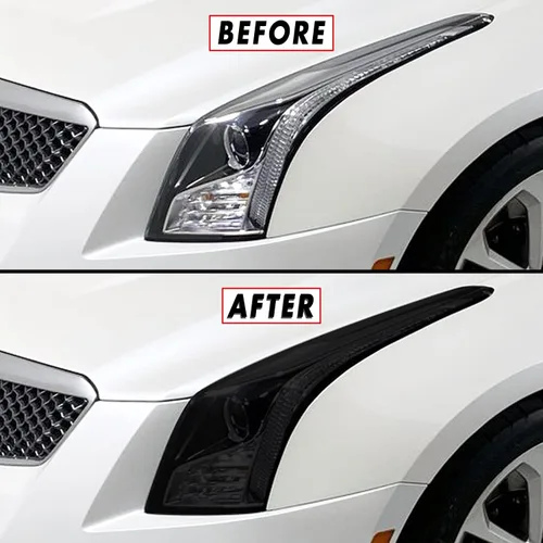 SlickMod Tinte de humo de vinilo precortado para faros Cadillac ATS 2013-2019 (1. faro, 20% humo oscuro)