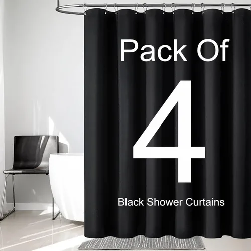 Miniatura 32 de LLSCL Cortina de ducha de tela azul con contrapeso inferior, calidad de hotel impermeable, 72 x 72 pulgadas, lavable a máquina Azul marino