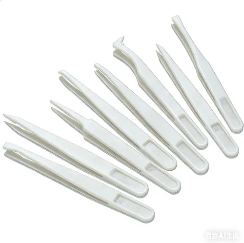Juego de 8 pinzas de plástico ESD, juego de pinzas de precisión, no magnéticas y antiestáticas, para manualidades, reparación de electrónica, joyas,