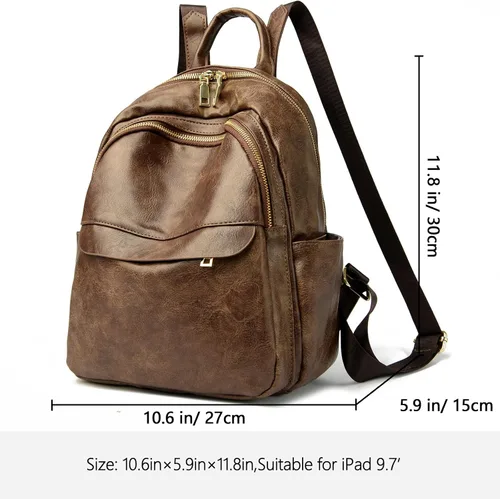 Miniatura 3 de ZOCILOR Mochila de moda para mujer, diseño multiusos, bolsos convertibles y bolsa de hombro, Camello