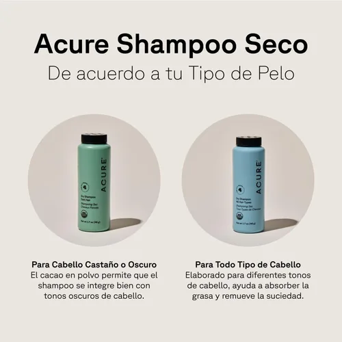 Miniatura 6 de Acure Champú Seco - Champú en polvo mini para mujeres con cabello castaño oscuro y negro, cuidado para refrescar el color teñido tratado con romero