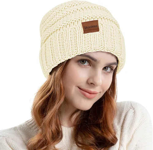 Miniatura 3 de Rosoz Gorros de invierno para mujer para mujer, gorros de punto cálidos para mujer, gruesos para clima frío
