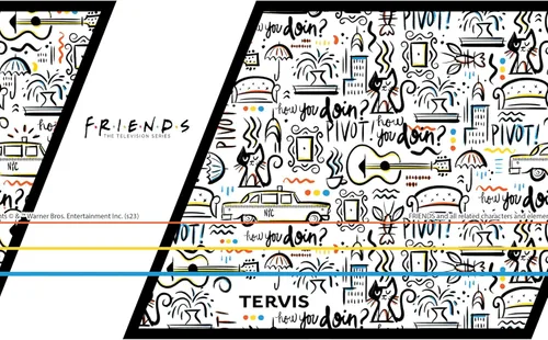 Miniatura 2 de Tervis Traveler Friends Pattern Vaso de Viaje Térmico con Aislamiento de Triple Pared Mantiene las Bebidas Frías y Calientes, 20oz, Acero Inoxidable