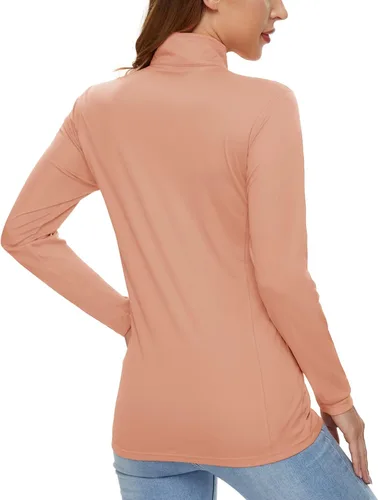 Miniatura 3 de CRYSULLY Camisas de manga larga para mujer, protección solar, cremallera de 14, de verano, de secado rápido