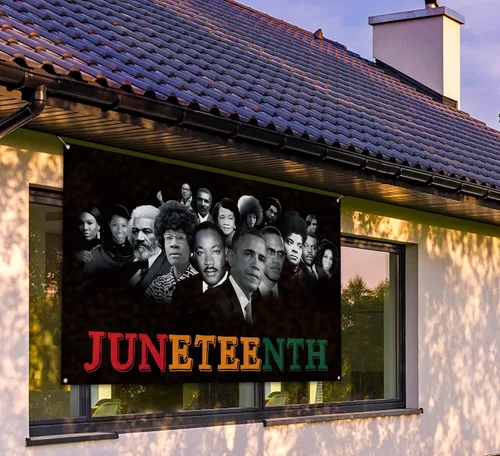 Miniatura 4 de Sunwer Juneteenth - Telón de fondo para cabina de fotos con personajes famosos afro americanos, 19 de junio de 1865, decoración del Día
