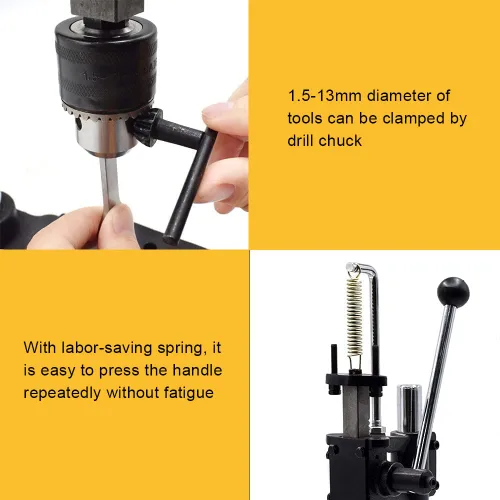 Miniatura 9 de Punzonadora de mano perforadora de cuero para manualidades, color negro