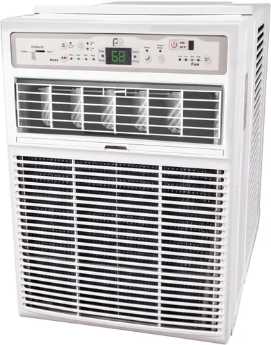 Aire Acondicionado de Ventana abatible de 10,000 BTU - Enfría 450 pies cuadrados - Control remoto con Sígueme, pantalla LED digital, temporizador,