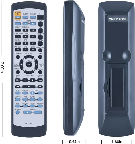 Miniatura 7 de RC-518M - Control remoto de repuesto para receptor Onkyo A/V HT-R510 TX-SR501 HT-R410 HT-R420 TX-SR501E HTR510 TXSR501 HTR410 HTR420 TXSR501E