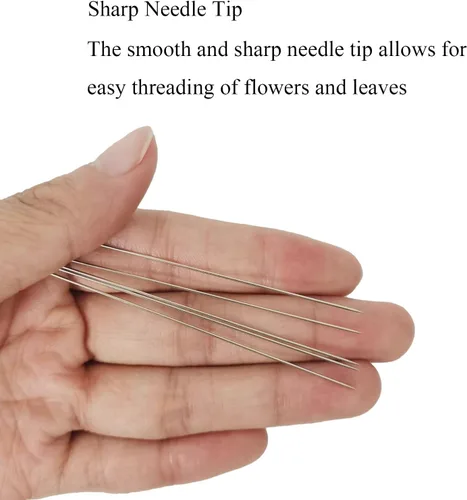 Miniatura 5 de 10 agujas Lei para fabricación de Leis, aguja de costura de ojos grandes de 4.7 pulgadas para manualidades, aguja larga de Lei para hacer flores