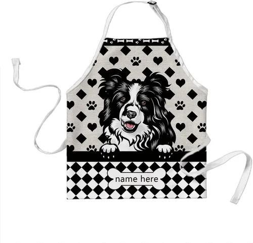 Miniatura 23 de Delantal de aseo de perros de lunares personalizado lindo perro Airedale, rojo (Airedale)