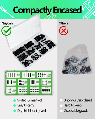 Miniatura 2 de Nuyoah Tornillos de montaje de TV con caja organizadora, kit de tornillos universales para montaje de TV incluye tornillos de repuesto M4 M5 M6 M8