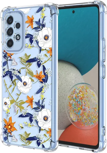 Funda para Galaxy A53 5G Samsung A53 5G Clear Flower Phone Case Soft TPU a prueba de golpes, antiarañazos, funda protectora para Samsung Galaxy A53