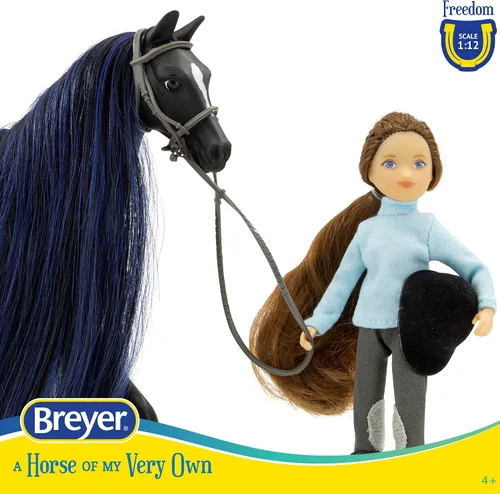 Miniatura 4 de Breyer Freedom Series Horse & English Rider Set - Jet & Charlotte - Figura de juguete negra de 9.75 x 7 pulgadas, escala 1:12, modelo #61145