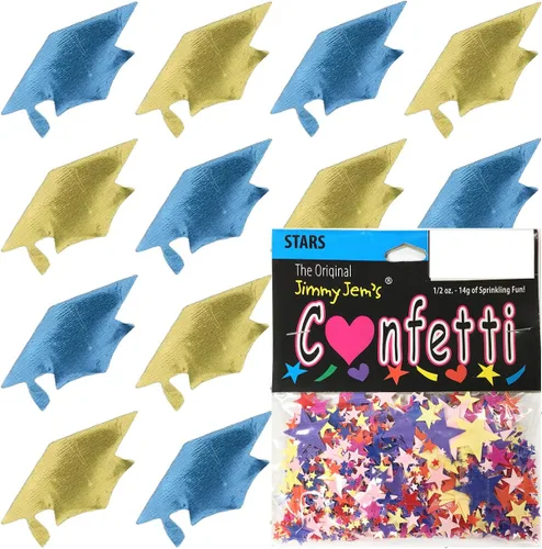 Miniatura 63 de Confetti Grad Cap Negro, Azul Marino Combo - 2 bolsas de media onza (1 oz)