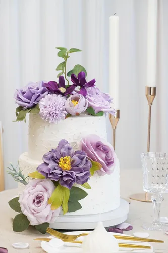 Miniatura 4 de Juego de caja de flores artificiales moradas, combo de rosas falsas y dalias para manualidades, boda, centro de mesa, buqué de novia, baby shower