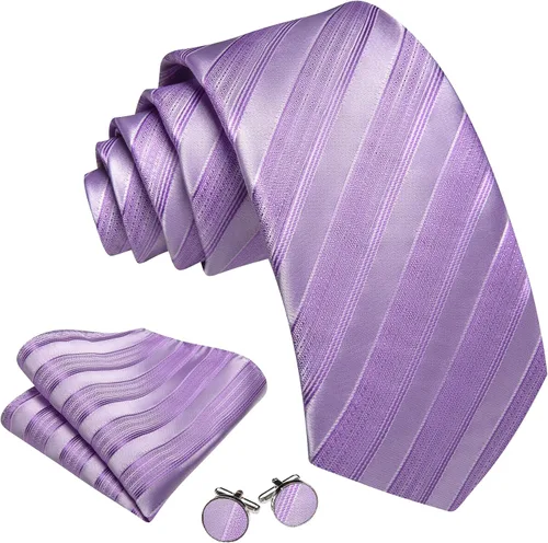 Miniatura 328 de Barry.Wang Juego de corbatas para hombre, corbata de seda a rayas, tejido a cuadros, gemelos formales, negocios, boda