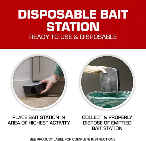 Miniatura 5 de Tomcat Rat & Mouse Killer - Estación desechable resistente para niños y perros, 1 estación de cebo prellenada lista para usar