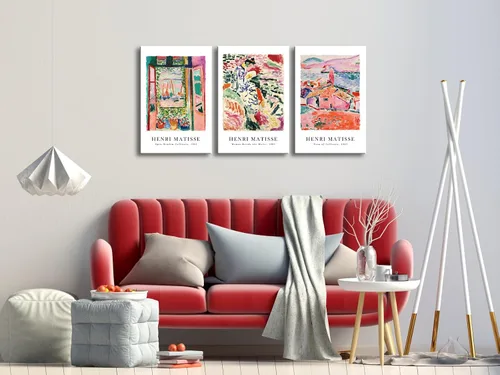 Miniatura 5 de Wieco Art Arte de Pared en Lienzo 3 Piezas Arte Abstracto de Henri Matisse Pósteres Coloridos de Matisse Impresiones en Lienzo para Decoración
