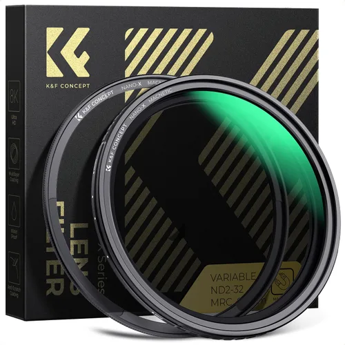 K&F CONCEPT Filtro de Lente Magnético Variable ND de 49 mm ND2-ND32 (1-5 Paradas) + Kit de Anillo Básico de 49 mm, Filtro de Densidad Neutra
