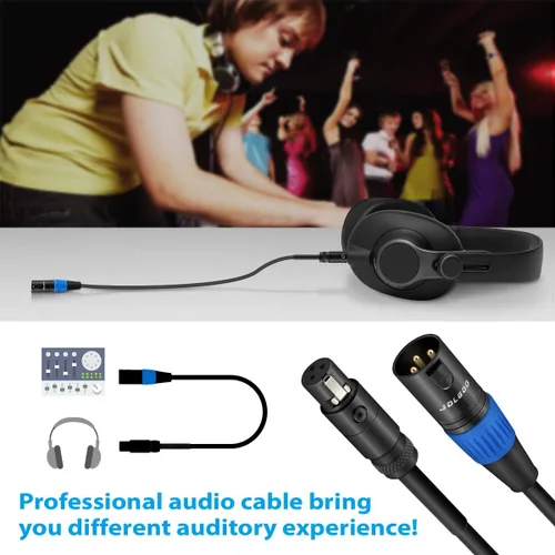 Miniatura 3 de JOLGOO Cable adaptador XLR macho a Mini XLR hembra, 3 pines a 3 pines Mini, 1 pie